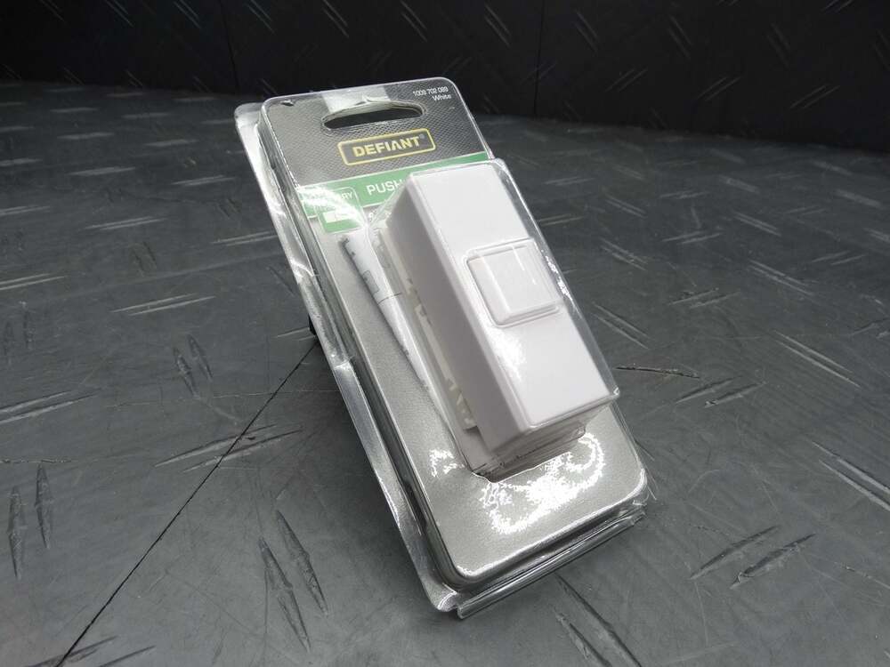 Defiant White Wireless Doorbell Push Button - New in Package